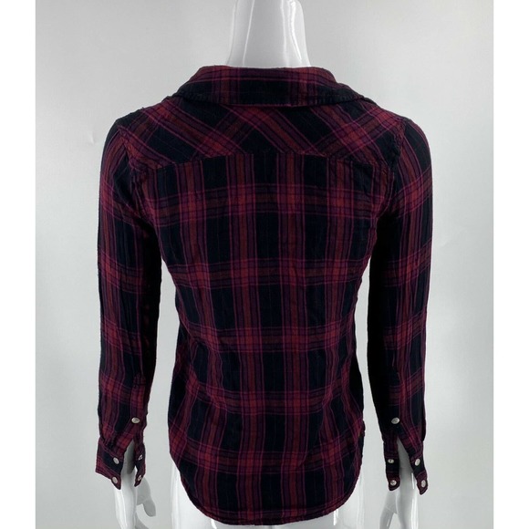True Religion Snap Up Shirt Womens XS Red Black - Picture 4 of 6
